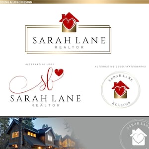 Realtor logo Real Estate logo design House heart logo Branding Kit Realty Logo design Stamp realtor Real Estate business keller williams 129