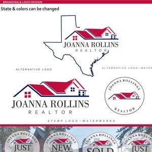 Logo dell'agente immobiliare Kit di branding immobiliare, Logo dello Stato del Texas, Design dell'agente immobiliare, Casa REMAX Stamp agente immobiliare Biglietto da visita unico 136