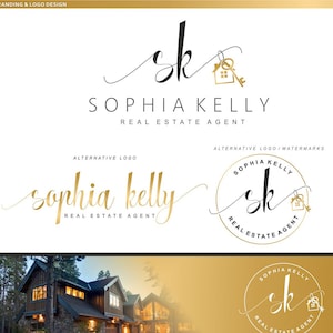 Realtor logo, Real Estate logo ontwerp, Branding Kit, Realty Logo ontwerp, Broker merk, makelaar, huis sleutel logo, logo ontwerp bedrijf 36