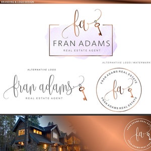 Real Estate logo ontwerp, Realtor logo, key logo, Premade Branding Kit, Business merk, Watermerk, Keller Williams btand, Visitekaartje, 28