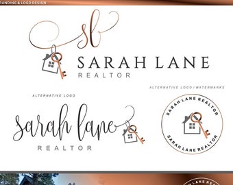 Real Estate Logo, Realtor Logo, House Key Logo, Gold Logo Design, Premade Logo, Watermark Logo, Visitenkartenmakler, Realtor Marketing 42.1