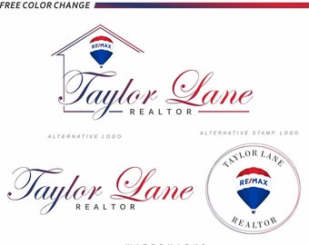 Real Estate Logo Design, REMAX Ballon Logo, Branding Kit, Realtor Logo, Real Estate Agent Marketing Stempel Haus Key Logo, Makler Design 84