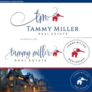 Real Estate Branding Kit, Realtor Logo, Real Estate Logo, House Key Logo, Rose Gold Logo Premade Logo Visitekaartje makelaar, Stempel REMAX 77.1
