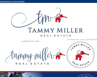 Real Estate Branding Kit, Realtor Logo, Real Estate Logo, House Key Logo, Rose Gold Logo Premade Logo Business card broker, Stamp REMAX 77.1