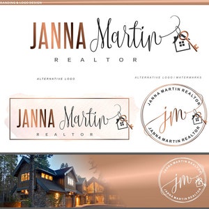 Logo dell'agente immobiliare, Design del logo immobiliare, Logo della chiave e della casa, Kit di branding, Design del logo immobiliare, Agente immobiliare, Biglietto da visita immobiliare, 61.1