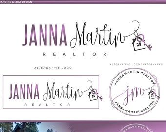 Realtor logo, Real Estate logo design, Key and House logo, Branding Kit, Realty Logo design, Stamp realtor Real Estate Berkshire Hathaway 91