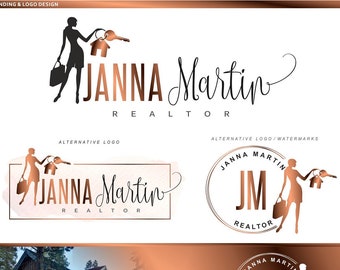 Logotipo do corretor de imóveis, design de logotipo imobiliário, logotipo Waman Lady, kit de branding, design de logotipo imobiliário, selo corretor de imóveis, cartão de visita imobiliário 115