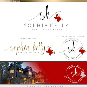 Makelaar logo Onroerend goed logo ontwerp Sleutel staat logo, Branding Kit Realty Logo ontwerp, Stempel makelaar Onroerend goed bedrijf keller williams 104
