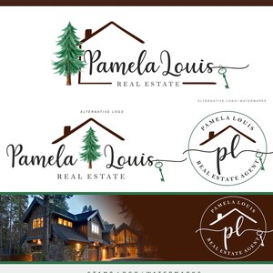 Logo dell'agente immobiliare dell'albero di pino Design del logo immobiliare, Kit di branding, Logo dell'agente immobiliare, Timbro di marketing dell'agente immobiliare Logo chiave del tetto della casa 126