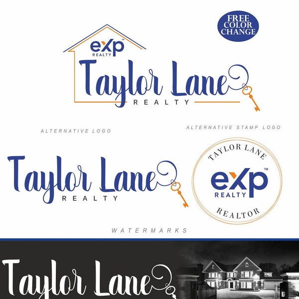 EXP realtor logo, Real Estate logo design, New EXP Realty, Branding kit, Real estate agent marketing Sign, business card, Broker design 238