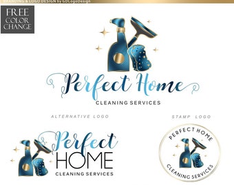 Reinigungsservice Logo-Design, Haushalts-Branding-Kit
