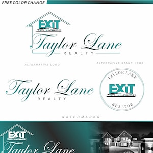 EXIT realtor logo, Real Estate logo design, Branding kit, Realtor logo, Real estate agent marketing Property House logo, Broker design 113