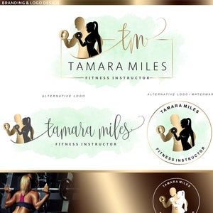 FitnessLehrer Logo, Fitness Logo Design, Personal Trainer Logo, Workout Logo, Welness Branding Kit, Health Blog, Body Builder Branding 184