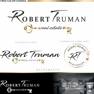 Makelaar logo, Onroerend goed logo ontwerp, Branding Kit, Realty Logo ontwerp, Agent merk, Key logo Interieur ontwerp bedrijfslogo Initialen 195