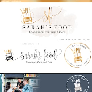 Food Truck Logo design, Food Delivery branding kit, Delivery Van Logo, Food business logo, Catering design, Fast food Caravan, Cooking  172