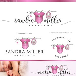Logo boutique per bambini, Vestiti per bambini, Negozio di abbigliamento per bambini, Pacchetto logo, Logo bodysuit, Branding, Baby Boutique, Spedizione di abbigliamento 173