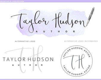 Création de logo d'auteur prédéfinie, kit de marque pour écrivain