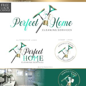 Pulizia del design del logo personalizzato, Servizio a domicilio, Logo prefabbricato, Kit di marketing per la pulizia della casa Logo della pulizia Logo della cameriera, Spugna spray per Windows 209