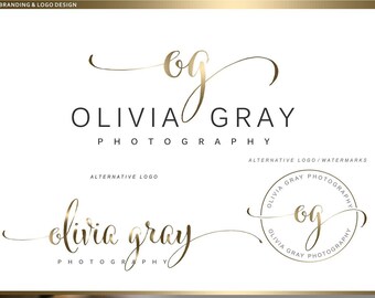 Paquete de logotipo de fotografía, logotipo de iniciales prefabricadas, kit de marca, diseño de logotipo de blog, marca de agua, sello, paquete de negocios personalizado, paquete de logotipo, 17