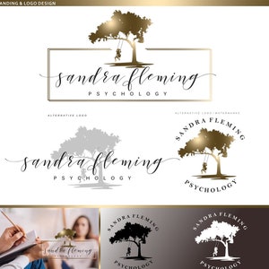 Logo Tree Swing, Logo de l’enfant, Logo de thérapie de coach de vie, Logo du psychologue, Ensemble holistique Welness, Kit de marque, Mental Health Mind Branding 220