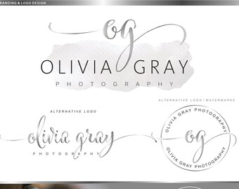 Watercolor Logo Design, Rose gold Branding kit, Photography logo, Watermark, Premade Branding Package, Custom Logo Design, Branding kit 14.1
