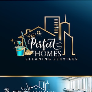 Logo ontwerp schoonmaakservice, commercieel woonlogo