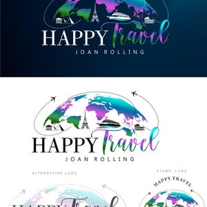 Reislogo, Adventure Branding Kit, Wereldkaart reisontwerp, reisblogger, wereldbol, visitekaartje reisbureau, vliegtuiglogo, reisagent 291