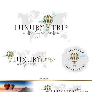 Reiseagent Logo, Adventure Branding Kit, Weltkarte Reisedesign, Reiseagent Blogger, Ballonreise, Visitenkarte, Marketing 303