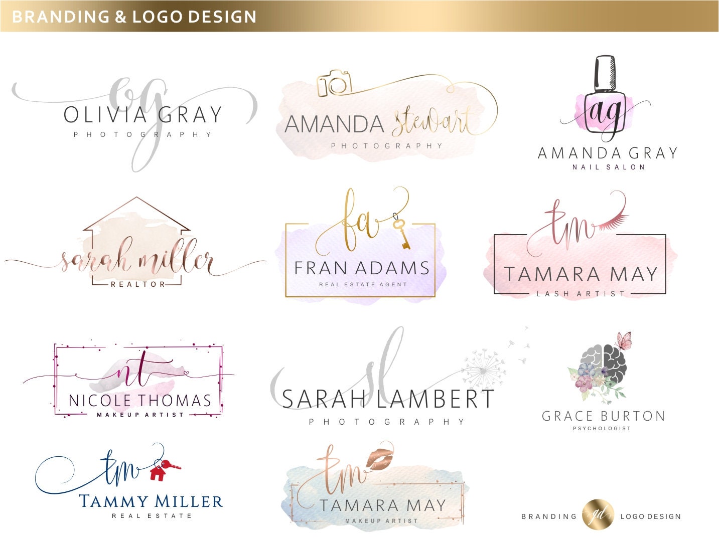 One Logo Design From Any Of My Branding Kits Elegant Logo Etsy One Logo Design From Any Of My Branding Kits Elegant Logo Etsy