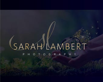 Photography logo package, Dandelion logo, Premade Initials logo, Branding Kit, Blog logo design, Watermark, Custom business Logo package 58