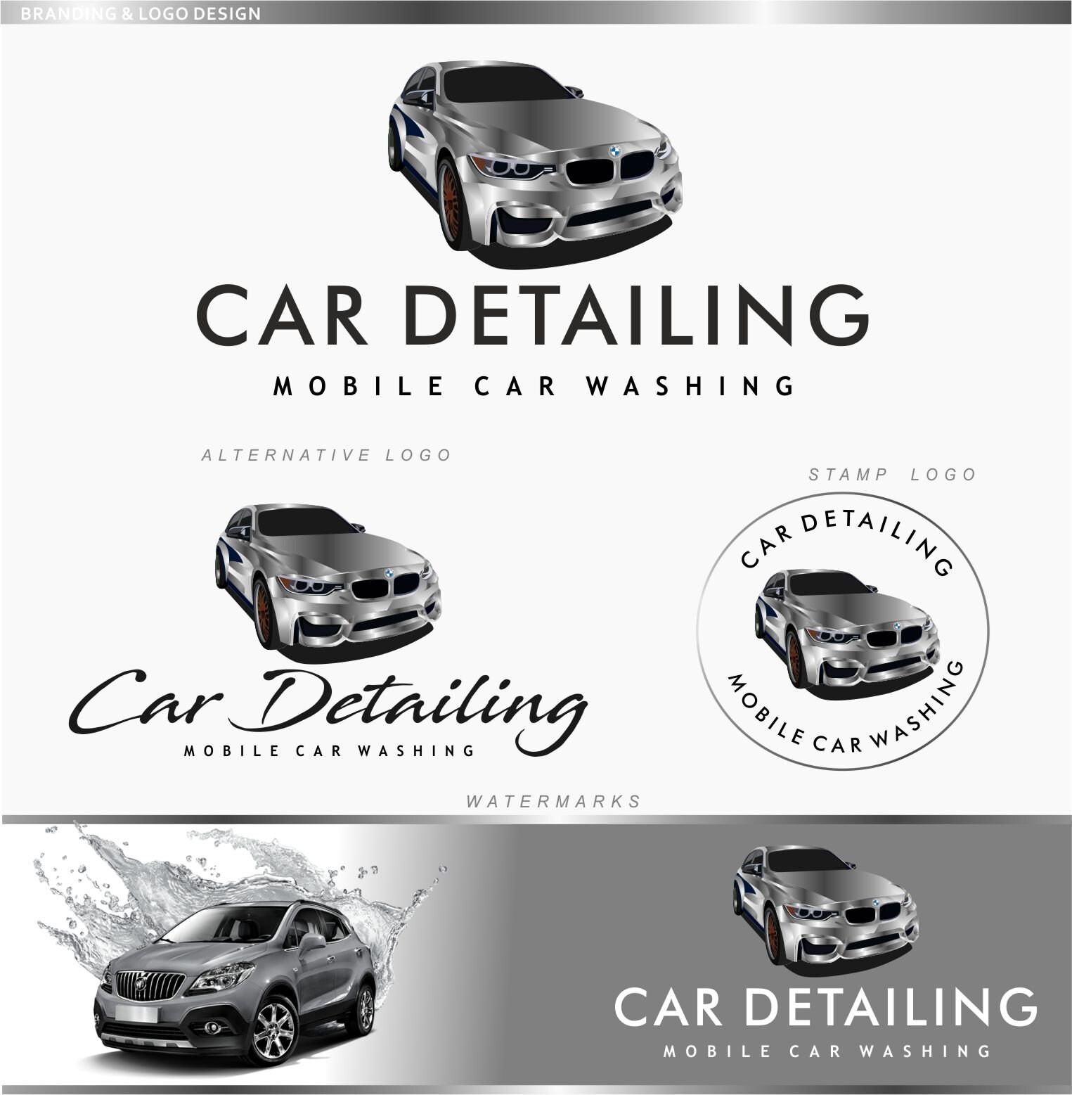 Car Logo Design BMW Car Laundry Service Branding Kit Auto - Etsy