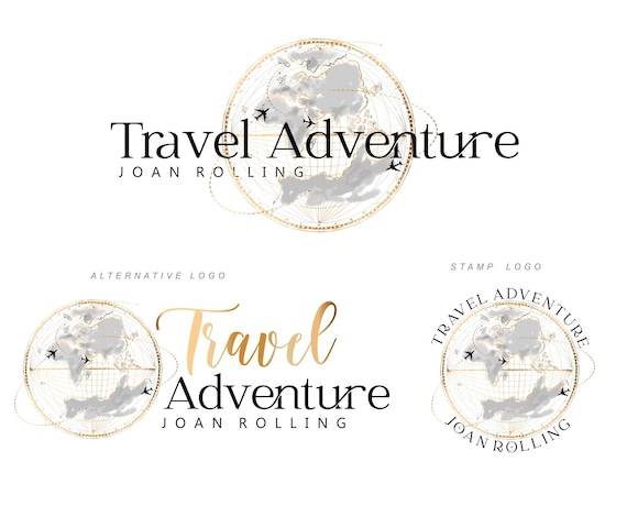 Set Logo Travel Stamp, Lettering, Calligraphy. Logos For Stamp