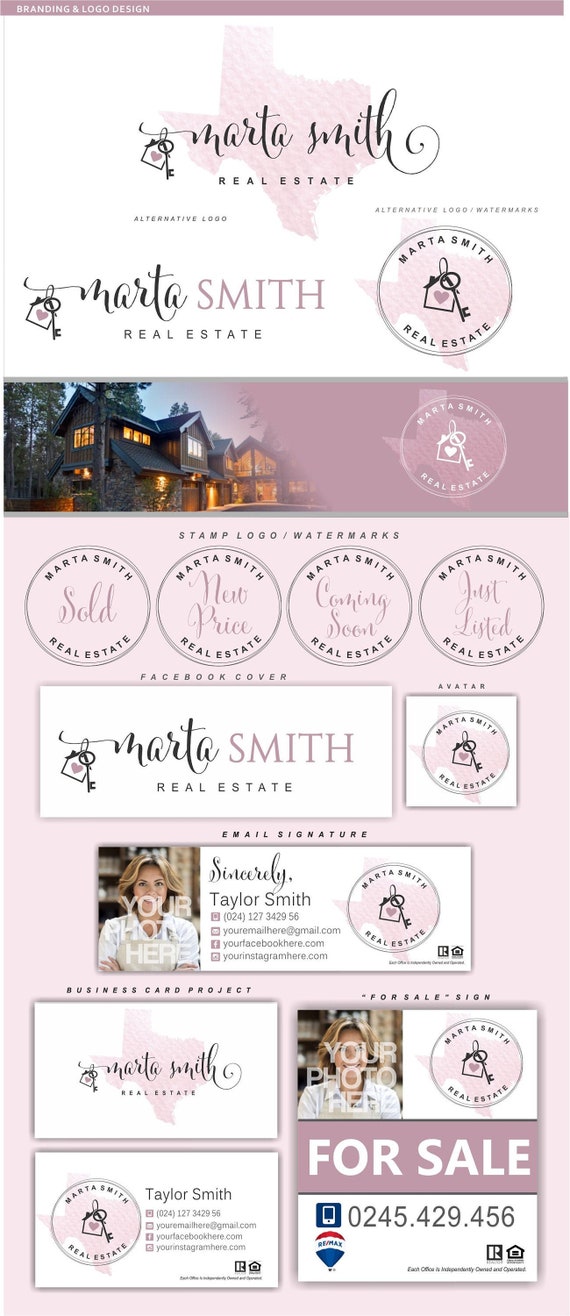 State Logo design, Real Estate Logo, Realtor Logo, House Key Logo, Premade Logo, Watermark Logo, Business card broker, Realtor Marketing 79