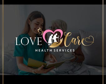 May include: Logo for Love Care Health Services. The logo features the words "LOVE Care" in white and gold script, with a pink heart and butterfly design. The words "HEALTH SERVICES" are below the logo.