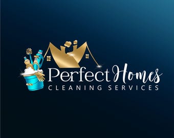Reinigungsservice-Logo-Design, kommerzielles Wohn-Logo Home House-Reinigungs-Kit-Haushalt-Maid-Logo, Geschäftshaus-Logo 296