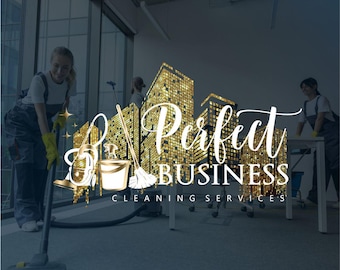 Commercial residential cleaninig logo, Service logo design, Home House clean marketing kit Housekeeping Office Logo, Business house logo 279