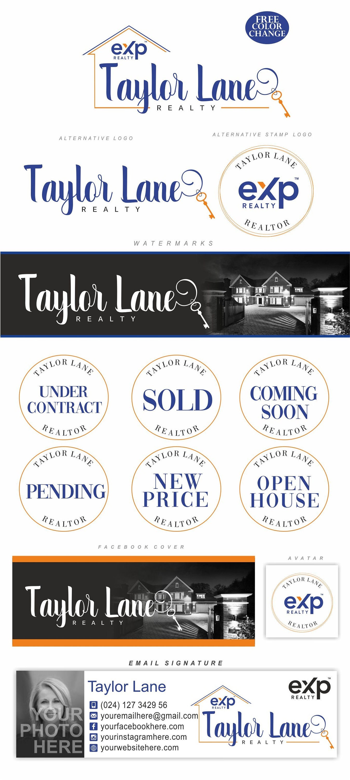 EXP Realtor Logo Real Estate Logo Design New EXP Realty Etsy