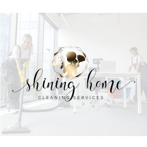 Maid Cleaning logo design custom, Business Maid logo, Home service, Premade logo House lady cleaning marketing kit Housekeeping company 248