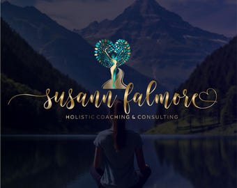 Logotipo de psicologia para terapia de ioga, design de logotipo de coach de vida para o caminho humano, logotipo de bem-estar, kit de marca espiritual, consultoria em saúde mental, luxo 284