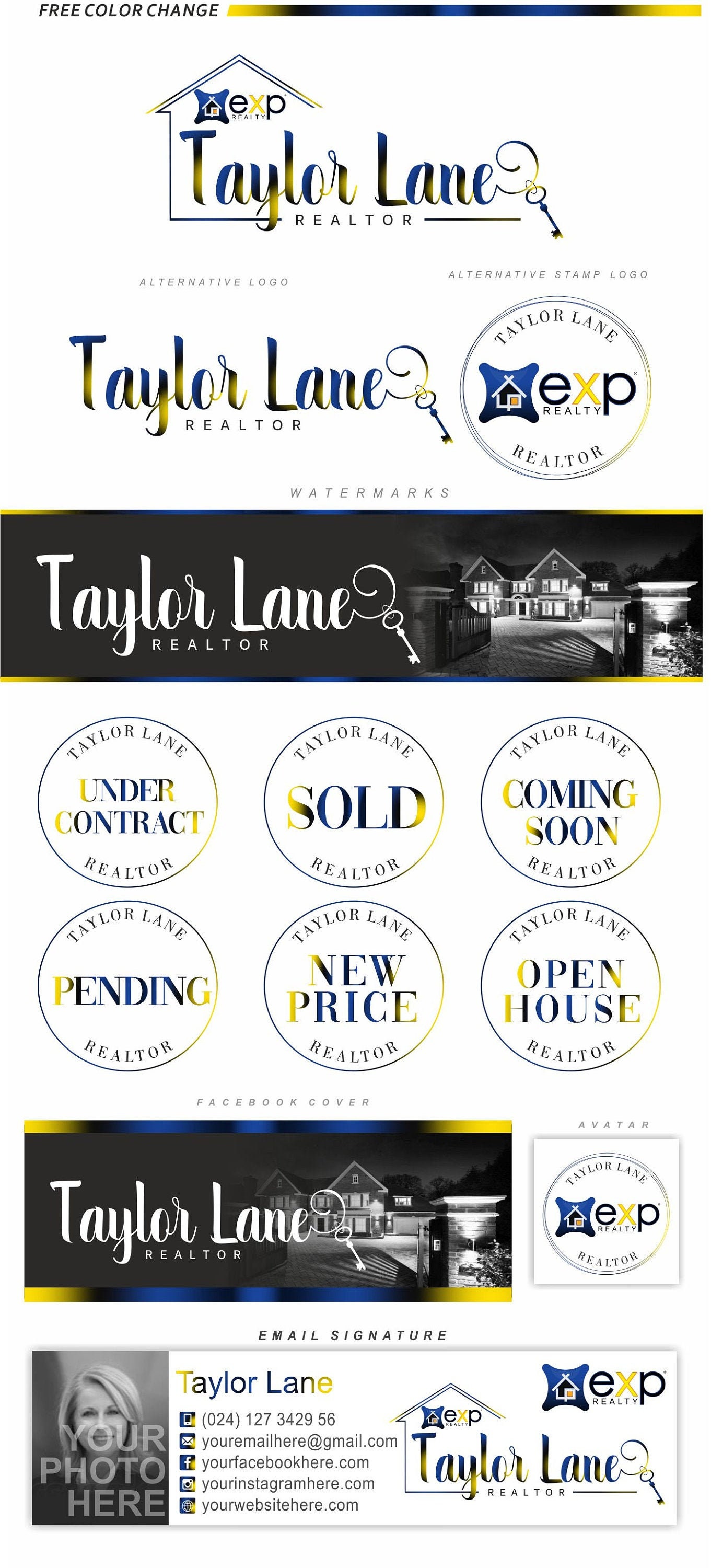 EXP Realtor Logo Real Estate Logo Design EXP Realty Etsy
