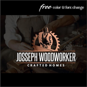 Carpentry logo design, Woodwork Home repair service, Craft handmade logo, Repair marketing kit, Carpenter branding kit, Handyman set 233