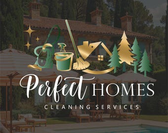 Cleaning Service Logo Design, Housekeeping Branding Kit 318