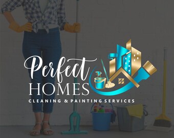 Cleaning and painting service logo design 287