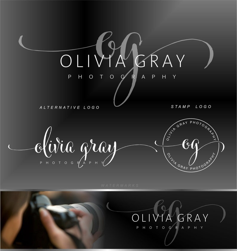 Photography logo package, Premade Initials logo, Branding Kit, Blog logo design, Watermark, Stamp, Custom business package, Logo package, 15 image 1