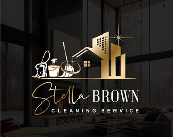 Cleaning service logo design, Commercial residential marketing brand 08