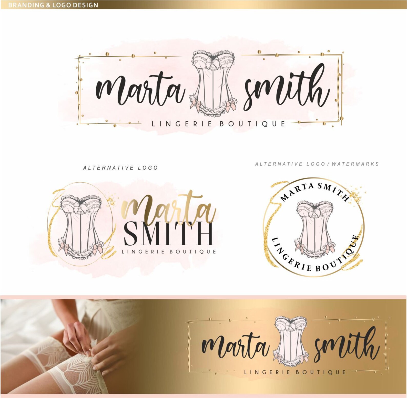 Lingerie Logo Lingerie Boutique Branding Fashion Blog Logo Etsy