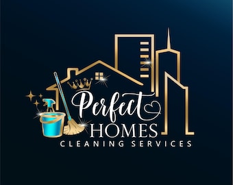 Cleaning service logo design, Commercial residential logo Home House cleaning marketing kit Housekeeping Maid Logo, Business house logo 259