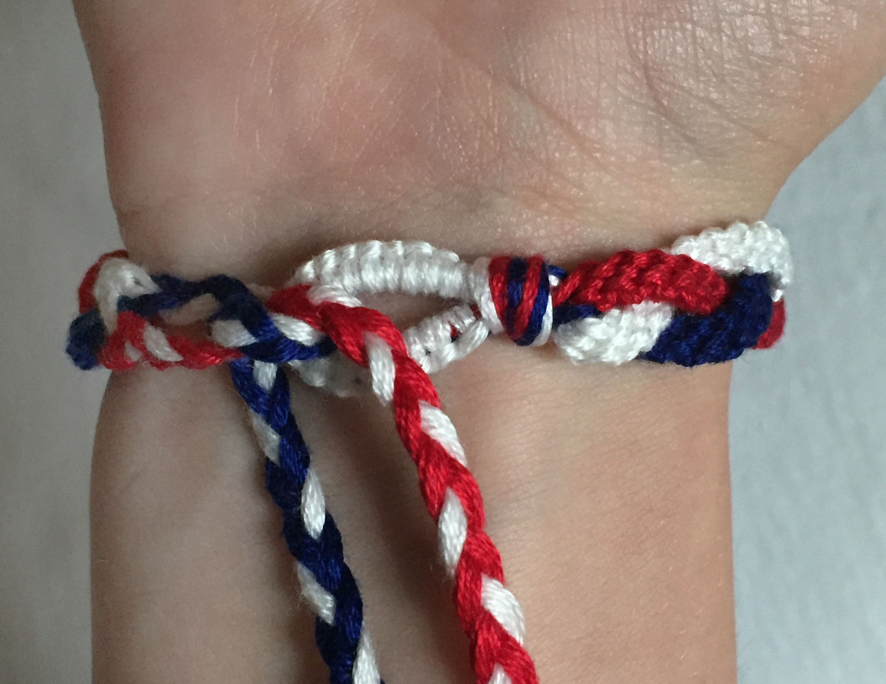Red White and Blue Braided Friendship Bracelet Etsy