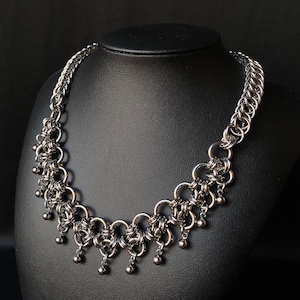 Noa Necklace | Stainless Steel Chainmail choker | Chunky Chain Choker | Chunky necklace | Goth choker | Grunge | byzantine | Bohemian