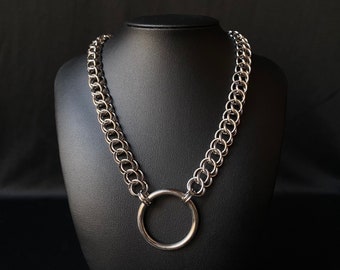ネックレス・チョーカー SK8ER ROCK Three Pendant ORing Surgical Steel Necklace Steel Kai Necklace | O Ring Necklace | Stainless Steel Chainmail